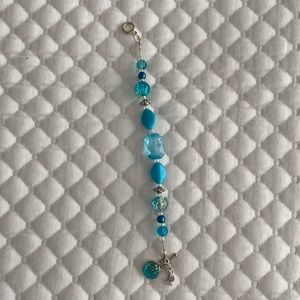 Ladies bracelet,  18” turquoise & silver